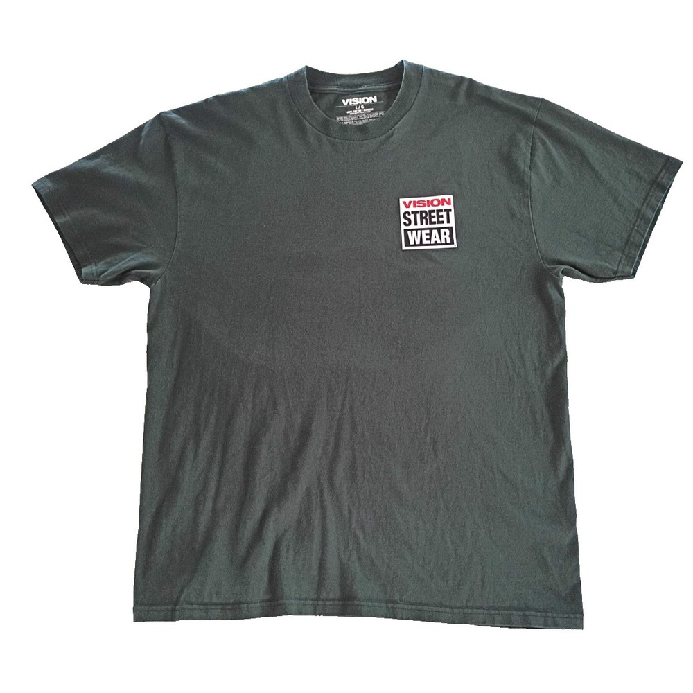 Vision Street Wear Dark Green T-Shirt 100% Cotton Size Large